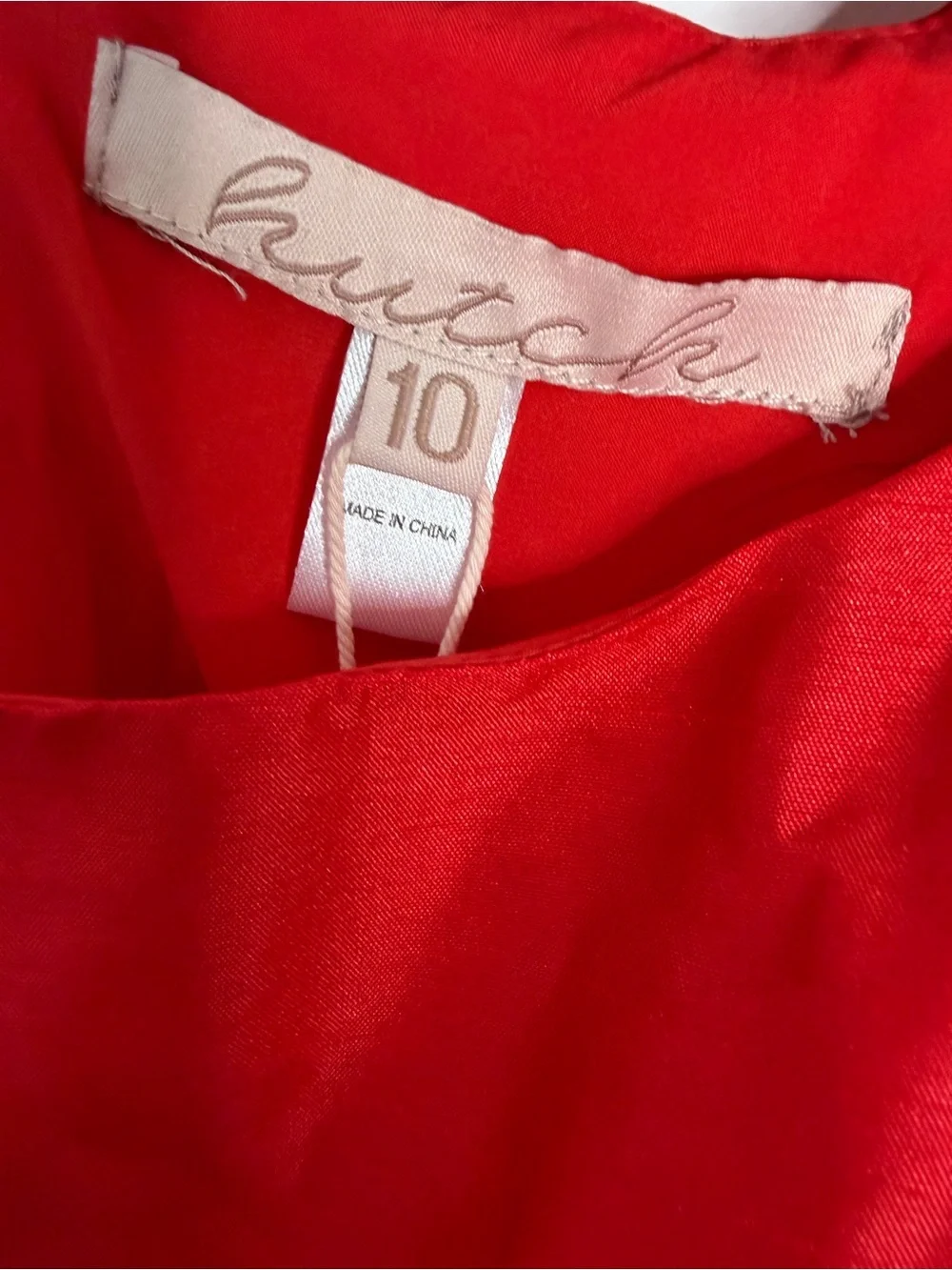 Hutch Lowry Red Satin Bubble Hem Drop Waist Mini Dress Size 10 NWT